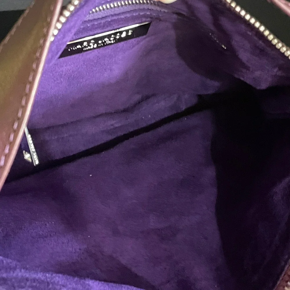Marc Jacobs Mini Sofia Hobo Bag Women Small Purple Leather Good Push Lock Italy